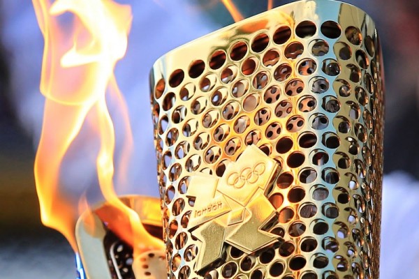 The kiss between Olympic Torches